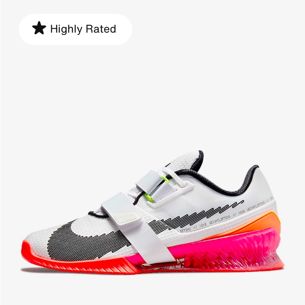Weightlifting shoes. Men 7.5, Women 9. Great for squats, stability and control.